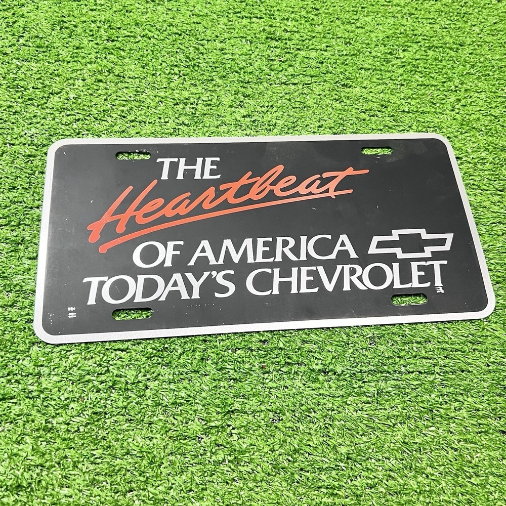 Vintage 90s Chevrolet Heartbeat America Booster Plate Red Black Y2K Chevy Metal